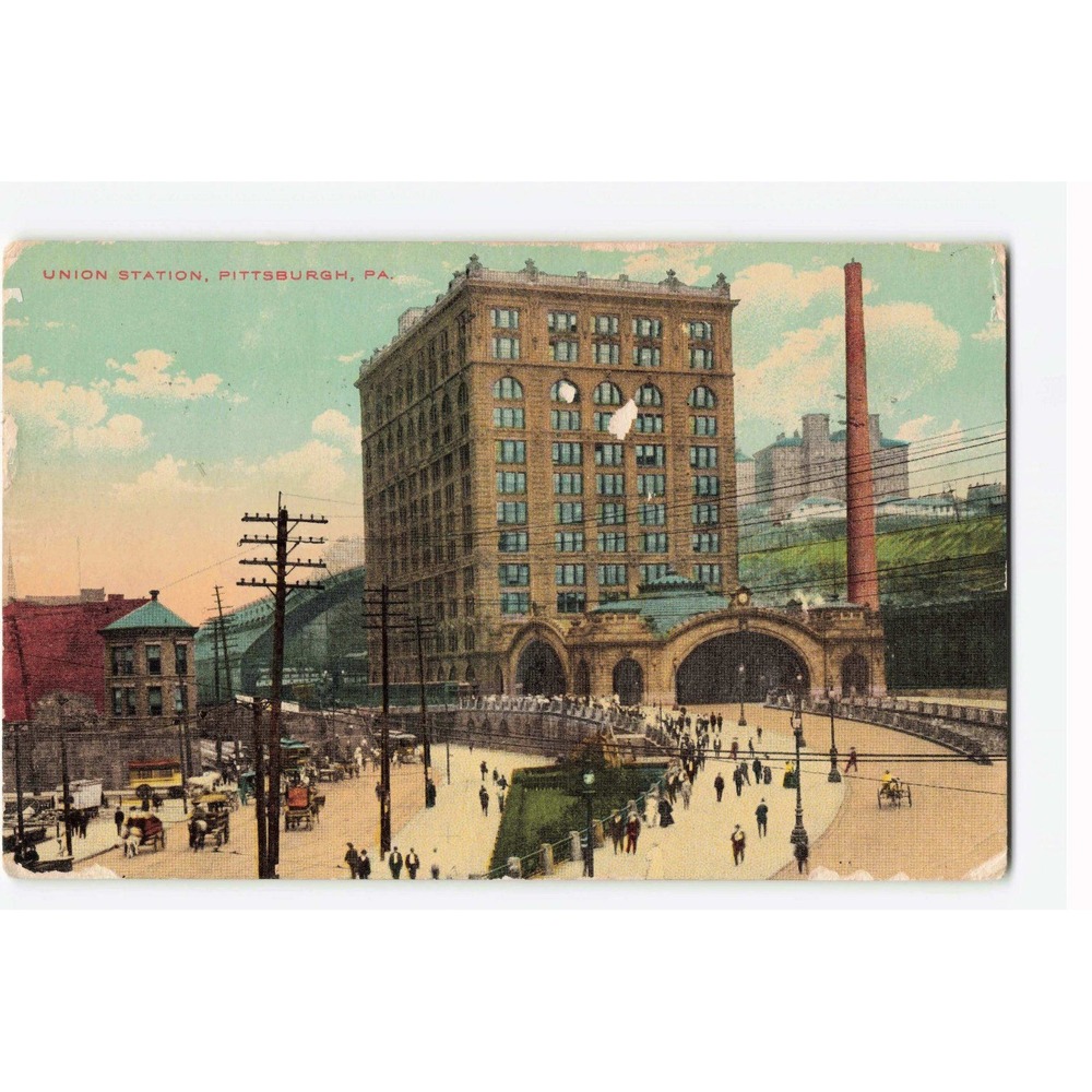 Vintage Union Station Pittsburgh PA Postcard 1910 Divided Back Union News Co 453
